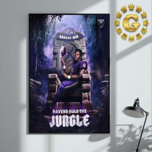 Lamar Jackson Baltimore Ravens Rule The Jungle Win NFL 2024 Home Decor Poster Canvas