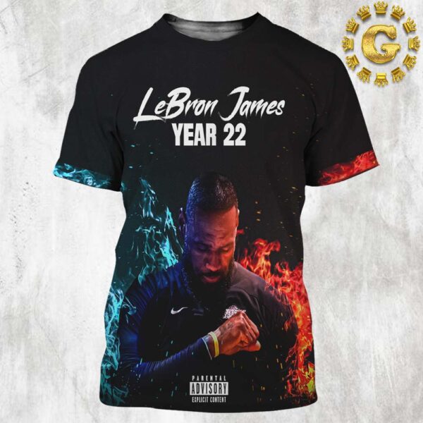 LeBron James Year 22 Parental Advisory Expclicit Content NBA All Over Print Shirt