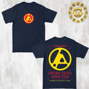 Linkin Park From Zero World Tour 2024 Official Navy Tee In Bogota Colombia At MedPlus Coliseum On November 11th 2024 Two Sides Unisex T-Shirt