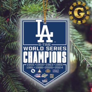 Los Angeles Dodgers 8 Time World Series Champions Holiday Gift Christmas Tree Decorations Ornament