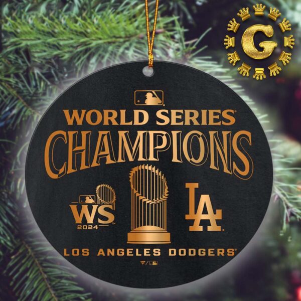 Los Angeles Dodgers Fanatics 2024 World Series Champions Locker Room Parade Golden Christmas Tree Decorations Ornament