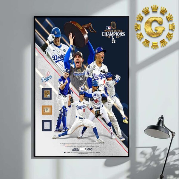 Los Angeles Dodgers Fanatics Authentic 2024 MLB World Series Champions Home Decor Poster Canvas