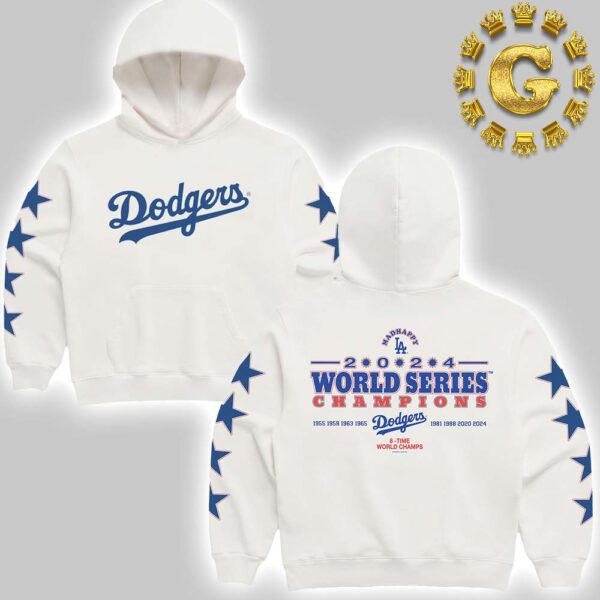 Los Angeles Dodgers Madhappy White 2024 World Series Champions Star Pullover Unisex Hoodie Shirt