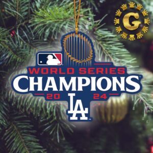 Los Angeles Dodgers WinCraft 2024 World Series Champions Holiday Gift Acrylic Christmas Decorations Ornament