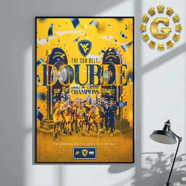 MVU Men Soccer The Sun Belt Double Champions 2024 NCAA Soccer Home Decor Poster Canvas