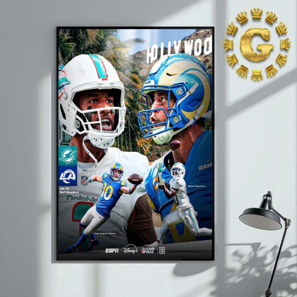 Miami Dolphins Vs Los Angeles Rams NFL 2024 Home Decor Poster Canvas