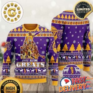 NBA Los Angeles Lakers All Time Greats Xmas Gift For Fans 2024 Ugly Christmas Sweater