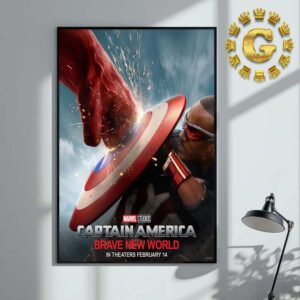 New Poster For Captain America Brave New World Marvel Studio In Theaters February 14th 2025 Home Decor Poster Canvas