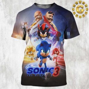 New Poster For Sonic 3 Only In Cinemas December 26th 2024 All Over Print Shirt