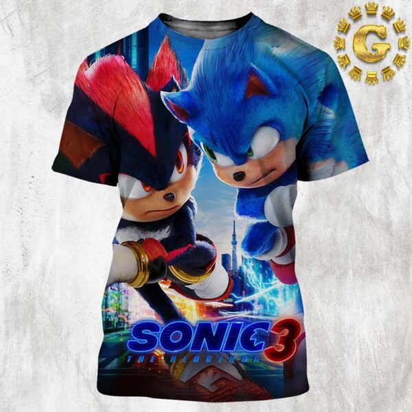 New Poster For Sonic 3 Only In Theatres December 20th 2024 All Over Print Shirt