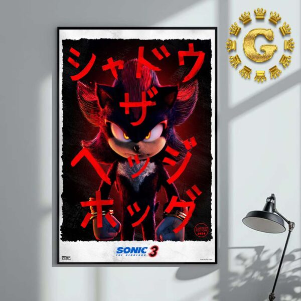 New Poster For Sonic 3 The Hedgehog Releasing in theaters on December 20th 2024 Home Decor Poster Canvas