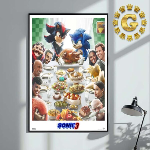 New Poster For Sonic 3 The Hedgehog Thanksgiving Holiday Home Decor Poster Canvas