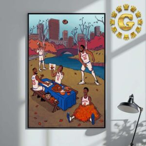 New York Knicks Happy Thanksgiving To Our Knicks Family NBA Home Decor Poster Canvas