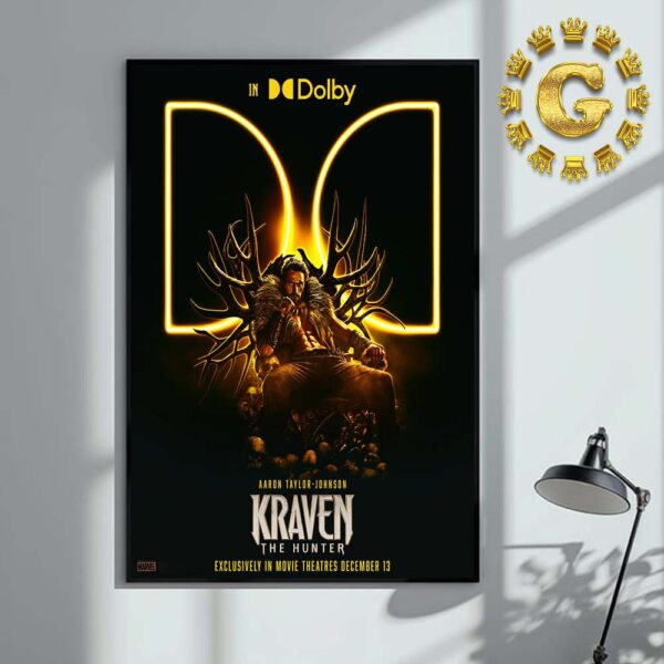 Official Poster For Kraven The Hunter Dolby Exclusively In Movie Theatres December 13 2024 Home Decor Poster Canvas