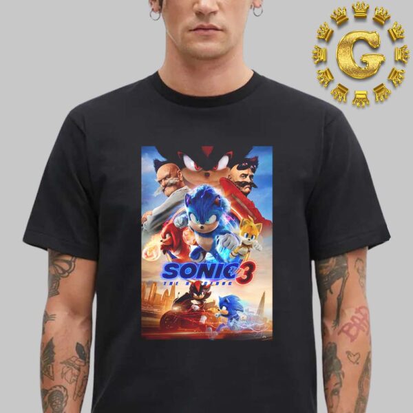 Official Poster For Sonic 3 Only In Theatres December 20th 2024 Unisex T-Shirt