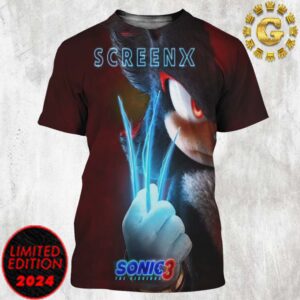 Official Poster For Sonic 3 The Hedgehog In Screenx Only In Theatres December 20 2024 All Over Print Shirt