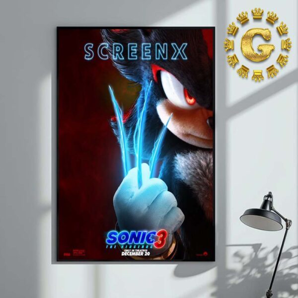 Official Poster For Sonic 3 The Hedgehog In Screenx Only In Theatres December 20 2024 Home Decor Poster Canvas