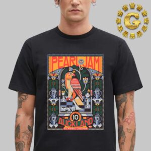 Pearl Jam With Pixies And Liam Finn Event Poster In Auckland North Island New Zealand At Go Media Stadium On November 10th 2024 The Art By Florian Schommer Unisex T-Shirt