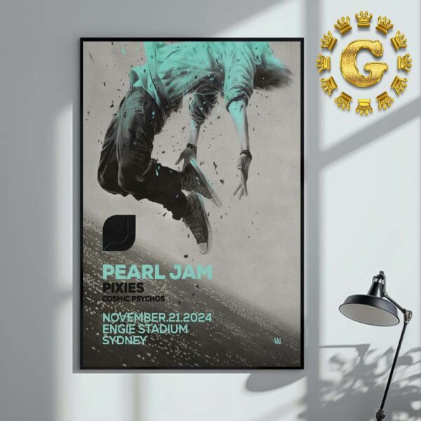 Pearl Jam With Pixies Event Poster Comis Psychos At Engie Stadium In Sydney Australia On November 21 2024 Art By Sidney Waerts Home Decor Poster Canvas