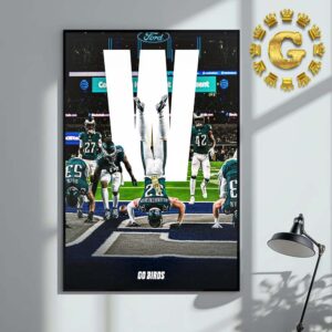 Philadelphia Eagles Go Brids Giddy Up Win NFL 2024 Home Decor Poster Canvas