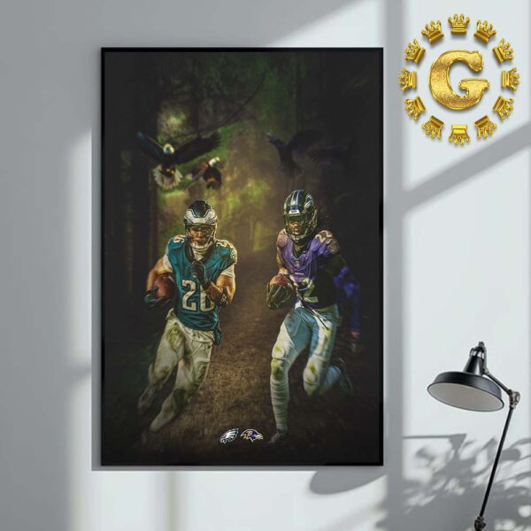 Philadelphia Eagles Vs Baltimore Ravens Bird Battle in Baltimore NFL Home Decor Poster Canvas