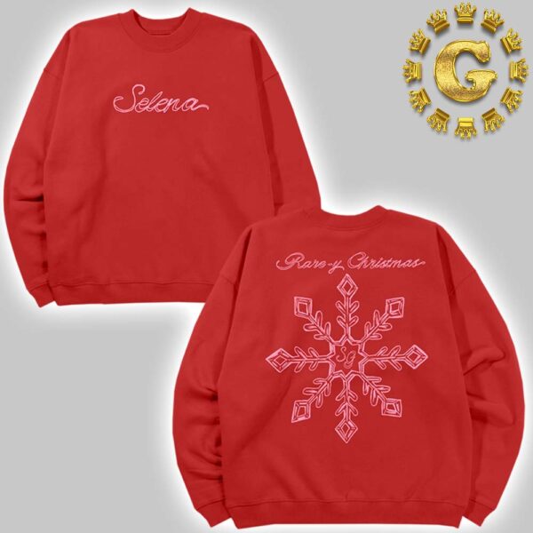 Selena Gomez Rare-Y Christmas Crewneck Pullover Red Two Sides Sweater Shirt