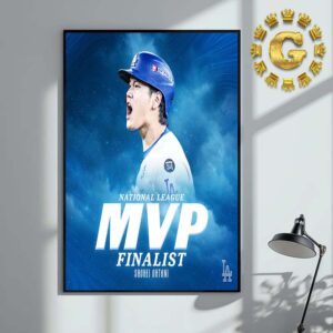 Shohei Ohtain Los Angeles Dodgers National League MVP Finalist 2024 MLB Home Decor Poster Canvas