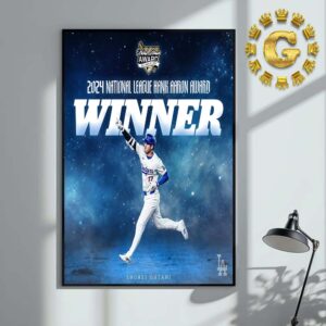 Shohei Ohtani Los Angeles Dodgers Winner 2024 National League Hank Aaron Award MLB Home Decor Poster Canvas