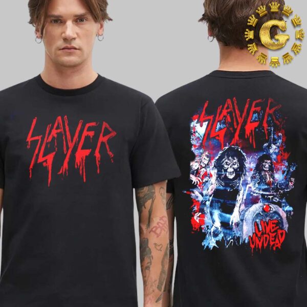 Slayer Live Splatter On Charcoal Hoodie Two Sides Unisex T-Shirt