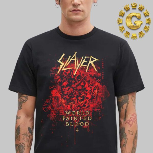 Slayer World Painted Blood Skulls 2009 2024 Unisex T-Shirt