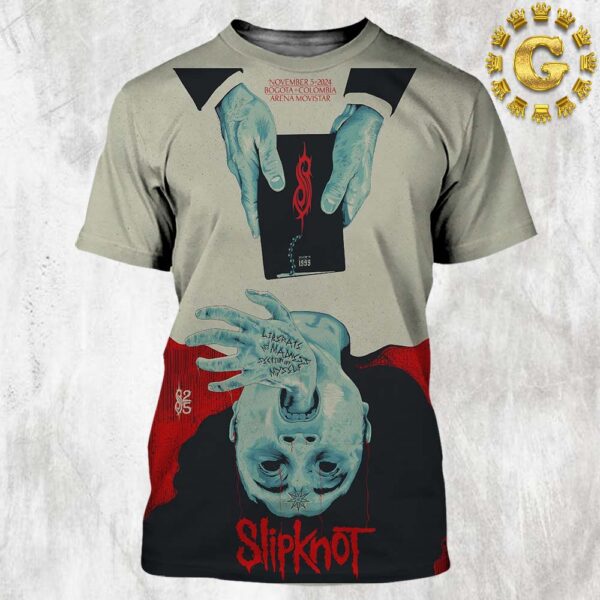 Slipknot Poster For 25th Anniversary Tour At Arena Movistar In Bogota Colombia On November 5 2024 Liberate Song Inspired Artwork All Over Print Shirt