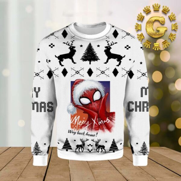 Spider Man Merry Xmas Way Back Home Pattern Classic Gift For Fans Christmas Ugly Sweater