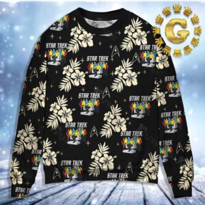 Star Trek 104 Panttern Classic Knitted White Christmas Ugly Sweater