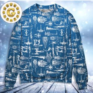 Star Trek Space Ships Ugly Christmas Sweater Gift For Holiday