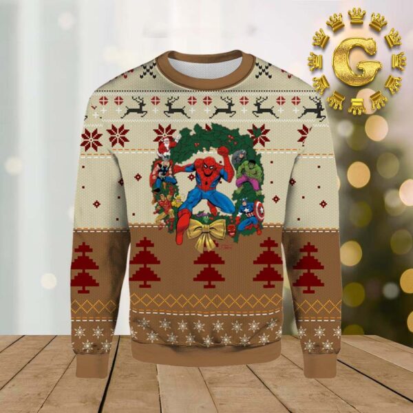 Superhero Spider Man Pattern Ugly Christmas Sweater