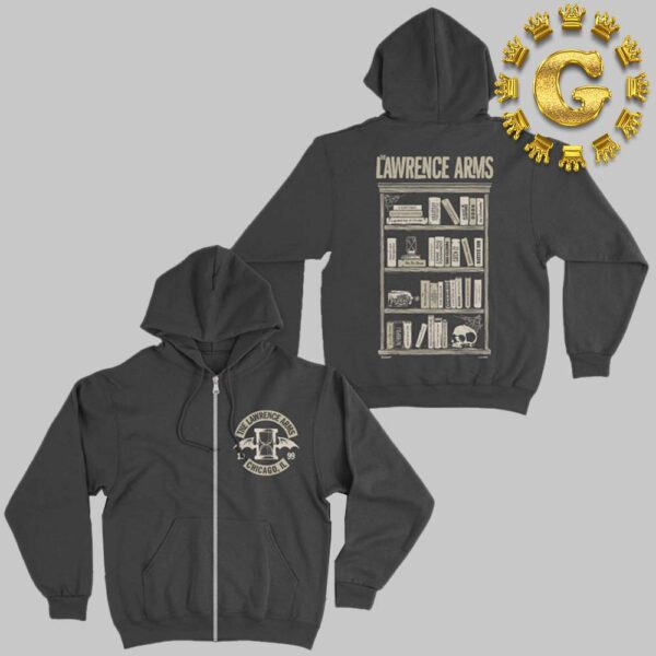 The Lawrence Arms Bookshelf Heavyweight Zip Up Unisex Zip Hoodie Shirt