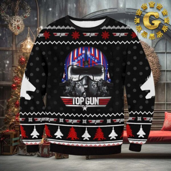 Top Gun Pattern Classic Gift For Fans Christmas Ugly Sweater