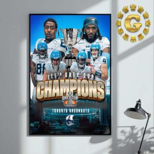 Toronto Argonauts Are 2024 111th Grey Cup Champions CFL Home Decor Poster Canvas