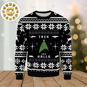 Trek The Halls Pattern Ugly Christmas Sweater