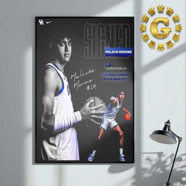 Welcome To Malachi Moreno Kentucky Men Basketball Turning A Dream Into A Reality SEC 2024 Home Decor Poster Canvas