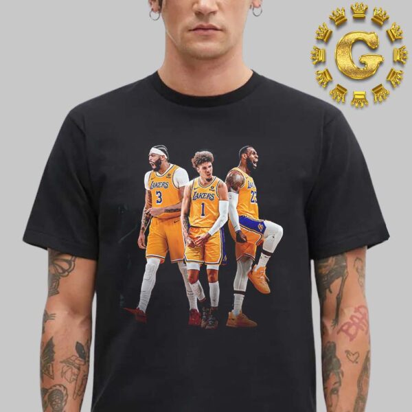 Would Be A Lethal Trio From Los Angeles Lakers LeBron James Anthony Davis And LaMelo Ball NBA Unisex T-Shirt