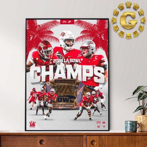 2024 LA Bowl Champions UNLV Rebels Football Home Decor Poster Canvas