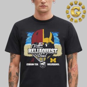 2024 Reliaquest Bowl Alabama Crimson Tide Football Head To Head Michigan Wolverines Football Helmet Unisex T-Shirts