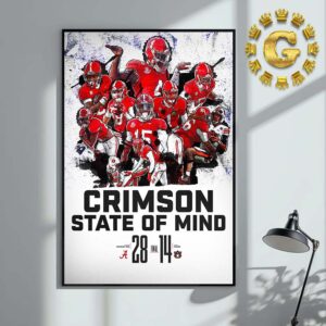 Alabama Football Game Win Poster Auburn Crimson State Of Mind Home Decor Poster Canvas