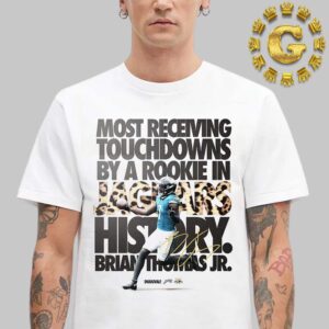 Brian Thomas Jr From Jacksonville Jaguars Most Recemng Touchdowns By A Rookie In Jaguars History NFL Unisex T-Shirt