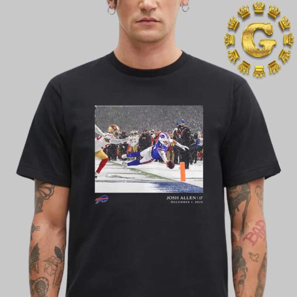 Buffalo Bills Josh Allen Black NFL Flash Features Unisex T-Shirt