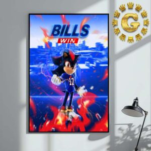 Buffalo Bills Josh Allen Cover Shadow The Hedgehog In Sonic 3 Buf 48 WIN Det 42 NFL Home Decor Poster Canvas