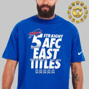 Buffalo Bills X Nike Royal Five-Straight AFC East Division Champions Our Time Is Now Unisex T-Shirt