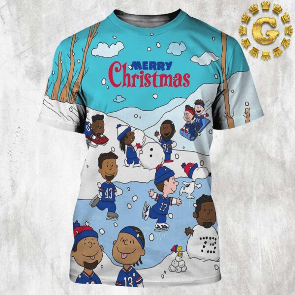 Buffalo Bills X Snoopy Peannuts Merry Christmas NFL 2024 All Over Print Shirt