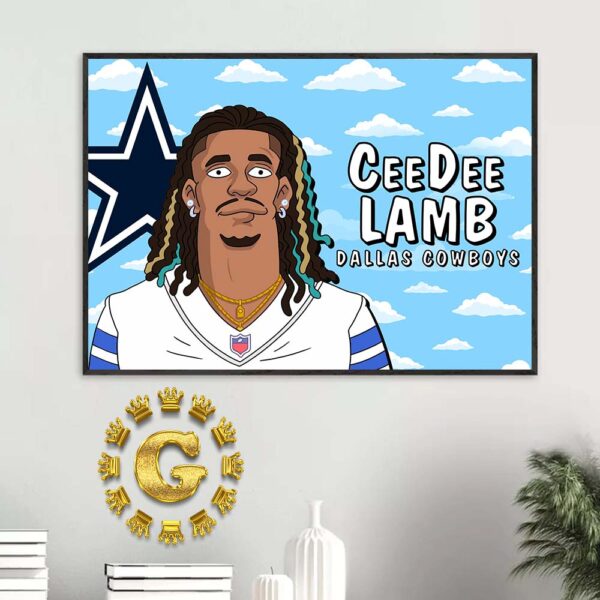 Cee Dee Lamb Dallas Cowboys The Simpsons Simpsons Characters NFL Home Decor Poster Canvas